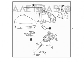 Зеркало боковое правое Lexus ES300h ES350 13-18 13 пинов