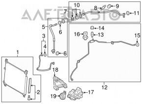 Трубка кондиционера компрессор-печка первая Lexus RX350 16-22