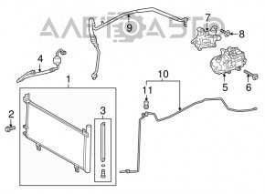Трубка кондиционера компрессор-печка первая Toyota Camry v55 15-17 2.5 usa