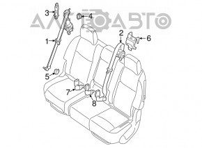 Ремінь безпеки 2 ряд прав Infiniti JX35 QX60 13-17 беж