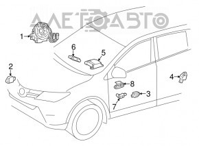 Модуль srs airbag комп'ютер подушок безпеки Toyota Rav4 13-18