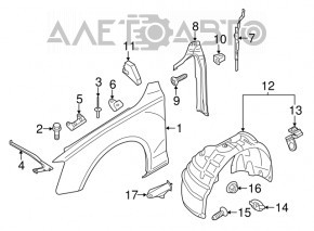 Підкрилок передній лівий Audi A4 B8 13-16 рест