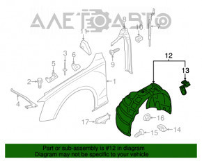 Підкрилок передній правий Audi A4 B8 13-16 рест