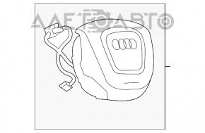 Подушка безпеки airbag в кермо водійська Audi A4 B8 13-16 рест, сіра, поліз хром, подряпини