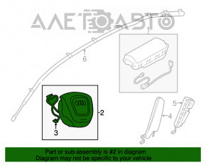 Подушка безопасности airbag в руль водительская Audi A4 B8 13-16 рест, серая, полез хром, царапины
