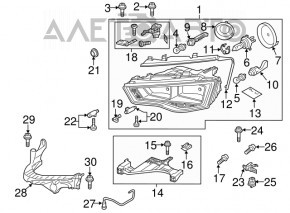 Фара передня права гола Audi A4 B8 13-16 рест галоген