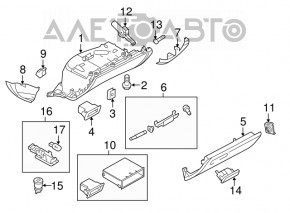 Перчаточный ящик, бардачок Audi A4 B8 08-16 без CD CHANGER серый