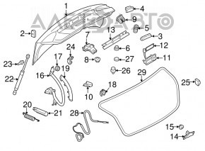 Петля кришки багажника права Audi A4 B8 13-16 рест седан