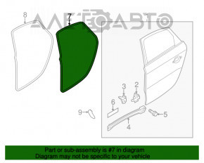 Уплотнитель двери задней левой Audi A4 B8 08-16 седан