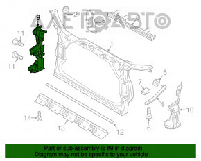 Дефлектор радіатора порошок Audi Q5 8R 09-12 2.0T