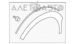 Накладка арки крила перед прав Subaru XV Crosstrek 13-17 потерта