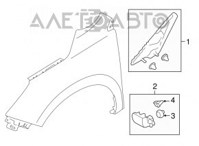 Накладка крила нижня права Subaru Forester 14-18 SJ злом кріп