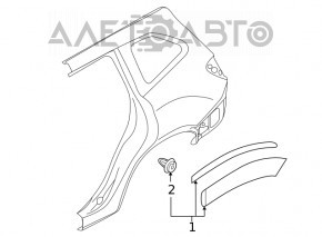 Накладка арки крыла задняя правая Subaru Forester 19- SK