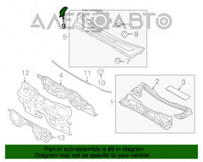 Уплотнитель решетки дворников правый Subaru Outback 15-19