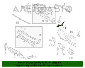 Уплотнитель решетки дворников правый Subaru XV Crosstrek 13-17 новый OEM оригинал