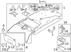 Ручка потолка задняя правая Subaru Impreza 4d 17- GK сер