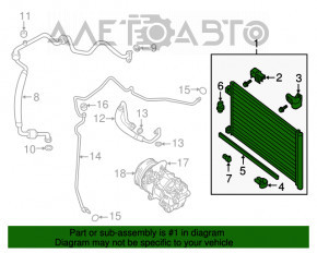 Радіатор кондиціонера Конденсер Nissan Sentra 13-19 1.8