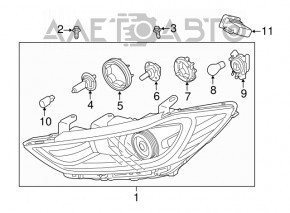 Фара передняя левая в сборе Hyundai Elantra AD 17-18 дорест LED