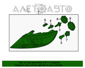Фара передня права гола Kia Sorento 10-13 дорест