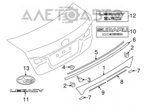 Емблема напис LEGACY кришки багажника Subaru Legacy 15-19