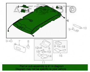 Обшивка потолка Subaru Forester 14-18 SJ без люка серый