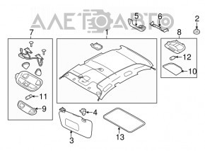 Обшивка потолка Subaru XV Crosstrek 13-17