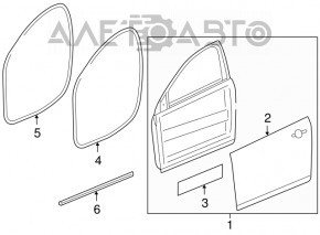 Уплотнитель двери передней правой Chevrolet Cruze 11-15