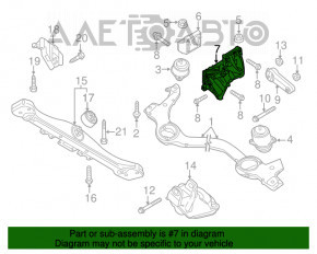 Кронштейн лівої опори двигуна Porsche Cayenne 958 11-17 4.8 Turbo