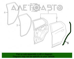 Ущільнювач двері бічної зад прав Buick Encore 13-