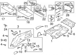 Пол багажника Subaru b9 Tribeca черный