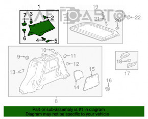 Накладка задньої стійки ліва Buick Encore 13-16 сер під airbag