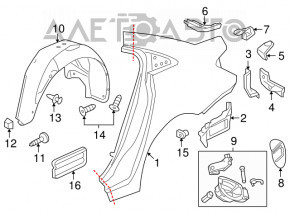 Підкрилок задній правий Chevrolet Cruze 11-15