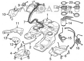 Защита топливного бака левая Porsche Cayenne 958 11-14