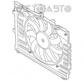 Диффузор кожух радиатора в сборе Porsche Cayenne 958 11-17 4.8 Turbo