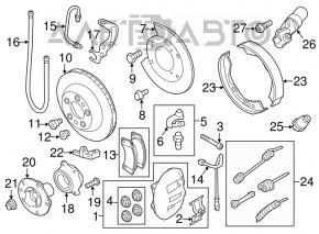 Кожух тормозного диска задний правый Porsche Cayenne 958 11-17