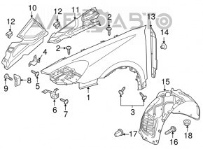 Крило переднє праве Porsche Cayenne 958 11-14