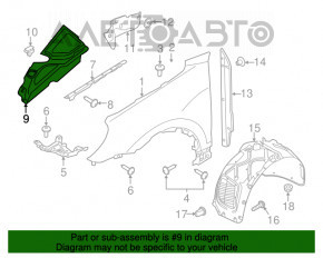 Накладка подкапотная правая Porsche Cayenne 958 11-14 без крышки