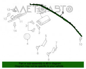 Подушка безпеки airbag бічна шторка ліва Porsche Cayenne 958 11-14