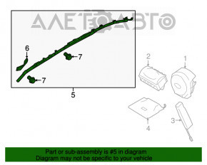 Подушка безопасности airbag боковая шторка левая Subaru Outback 15-19