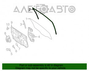 Ущільнювач скла передній правий Ford Fiesta 11-19