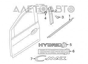 Накладка двери боковая передняя правая Ford C-max MK2 13-18