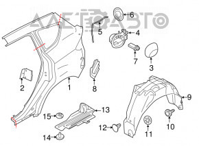 Підкрилок задній правий Ford C-max MK2 13-