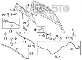 Кронштейн защелка палки опоры капота Ford C-max MK2 13-18