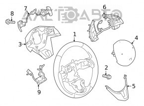 Кнопки управления на руле Mazda 6 16-17 Sport