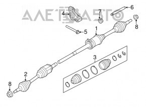 Привод полуось передняя левая Ford Explorer 11-19 3.5