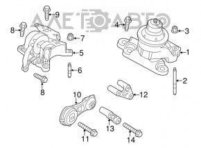 Подушка двигателя правая Ford Explorer 11-19