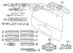 Емблема напис limited двері багажника Ford Explorer 11-19