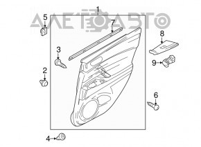 Обшивка двери карточка задняя правая Mazda3 MPS 09-13