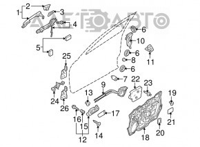 Механизм ручки двери передней правой Mazda3 MPS 09-13