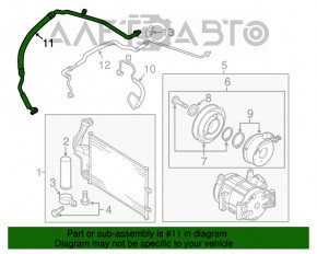 Трубка кондиціонера довга, залізо Mazda3 MPS 09-13